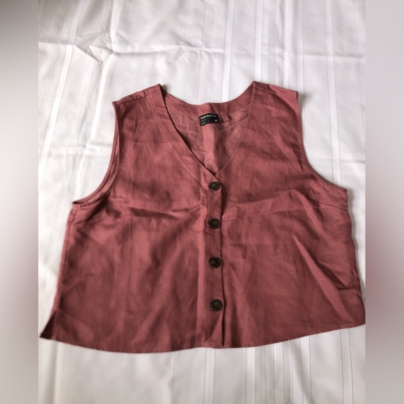 Women's Sleeveless Button-Down Top Dusty Rose - Picture 2 of 8